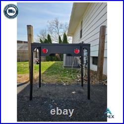 2 Burner Propane Camp Stove 150000 BTU Cast Iron 0-20 PSI Regulator Detachable