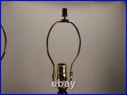 2 Vintage Cast Iron Pot Belly Stove Table Lamps