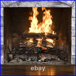 30 Inch Heavy Duty Firewood Stove Log Holder Cast Iron Fireplace Log Grate Wroug