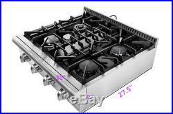 30 Inch Rangetop 4 burners Range Cooktop stove Stainless Steel Thor Kitchen