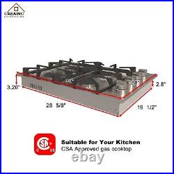 30 in Gas Cooktop Stainless Steel with 4 Burners and LP Conversion Kit CSA
