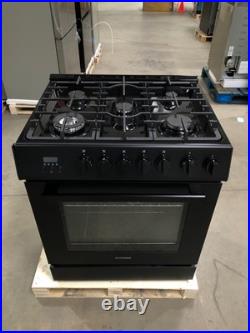 30 in. Gas Range, 5 Burners, Matte Black (OPEN BOX, COSMETIC IMPERFECTIONS)