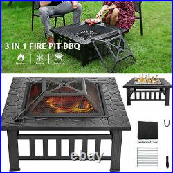 32'' Wood Burning Fire Pits Outdoor Heater Backyard Deck Patio BBQ Garden Stove