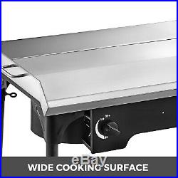 32x17 Flat Top Griddle Grill & Propane Fueled 2 Burners Stove Stainless Steel
