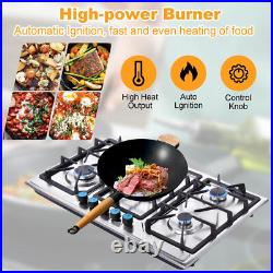 34 Inch Gas Cooktop Propane Gas Stove Top with 5 burners Griddle NG/LPG