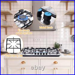 34 Inch Gas Cooktop Propane Gas Stove Top with 5 burners Griddle NG/LPG