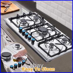 34 Inch Gas Cooktop Propane Gas Stove Top with 5 burners Griddle NG/LPG
