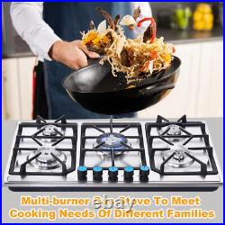 34 Inch Gas Cooktop Propane Gas Stove Top with 5 burners Griddle NG/LPG