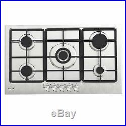 34 Stainless Steel Stove 5 Burners LPG Gas Built-in Stoves Cooktop Hob Cooker
