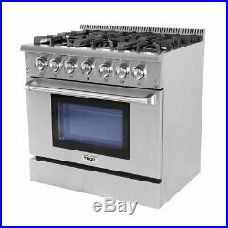 36 Gas Range Thor Kitchen 4-Piece Bund, 36 Hood, 24 Dishwasher & 36 Refrig