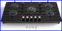 36 Gas Stove 5-Burner Gas Cooktop Tempered Built-in Gas Hob NG/LPG Convertible