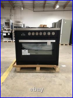 36 in. Gas Range, 5 Burners, Matte Black (OPEN BOX, COSMETIC IMPERFECTIONS)