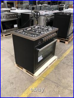 36 in. Gas Range, 5 Burners, Matte Black (OPEN BOX, COSMETIC IMPERFECTIONS)