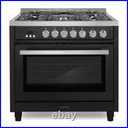 36 in. Gas Range, 5 Burners, Matte Black (OPEN BOX, COSMETIC IMPERFECTIONS)