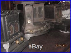 3 Antique Heater Stoves Cast Iron Fireplace Parlor Kerosene