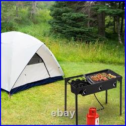 3 Burner Camp Stove for Home Brewing, Tailgating, Camping 225000 BTU Cast Iron