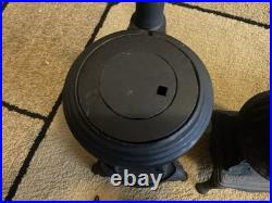 3 Vintage Cast Iron Stoves With Accessories Miniature Black