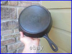 3 Vintage Embossed Number Handles Cast Iron Skillets Pans #7, #8, & #9