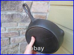 3 Vintage Embossed Number Handles Cast Iron Skillets Pans #7, #8, & #9