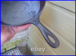 3 Vintage Embossed Number Handles Cast Iron Skillets Pans #7, #8, & #9