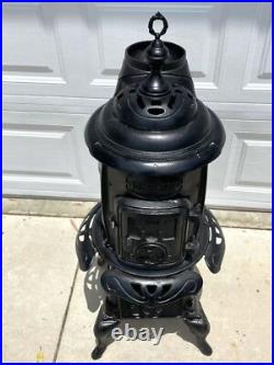 45Tall Antique Cast Iron and Nickel Wood Burning Potbelly Stove IDEAL-OAK No. 77 45Tall Antique Cast Iron and Nickel Wood Burning Potbelly Stove IDEAL-OAK No. 77