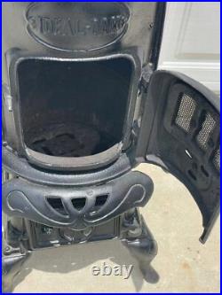 45Tall Antique Cast Iron and Nickel Wood Burning Potbelly Stove IDEAL-OAK No. 77 45Tall Antique Cast Iron and Nickel Wood Burning Potbelly Stove IDEAL-OAK No. 77
