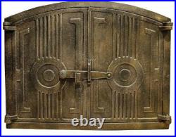 480 x 380mm Cast Iron Fire Door Clay Bread Oven Pizza Stove Smoke House Old Gold