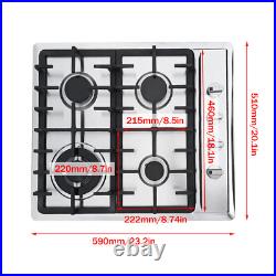 4 Burners Stove Top Built-In Gas Propane NG 23 Cooktop Cooking Stainless Steel 4 Burners Stove Top Built-In Gas Propane NG 23 Cooktop Cooking Stainless Steel