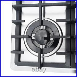 4 Burners Stove Top Built-In Gas Propane NG 23 Cooktop Cooking Stainless Steel