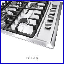 4 Burners Stove Top Built-In Gas Propane NG 23 Cooktop Cooking Stainless Steel