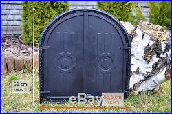 56,5 x 61 Cast iron fire door clay / bread oven / pizza stove smoke house DZ063
