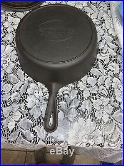 #8 MARTIN STOVE & RANGE CO. Cast Iron Chicken Fryer with LID and HAMBURGER LOGO