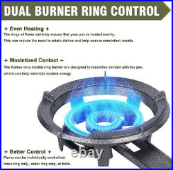 90,000 BTU Propane Burner Stove Cast Iron Portable Outdoor Cooker 0-20 PSI
