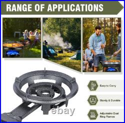 90,000 BTU Propane Burner Stove Cast Iron Portable Outdoor Cooker 0-20 PSI