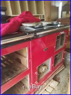 AGA 4-Oven Claret Red Cooker-Cast Iron Radiant Heat Gas Stove
