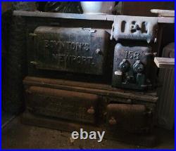 ANTIQUE Cast IRON Wood Cook Stove Gas Coal Rare In Need Of Love