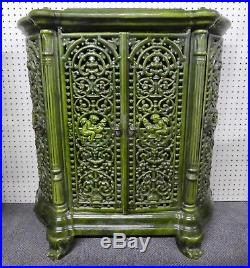 ANTIQUE Cast Iron + Porcelain 1890 Gas Stove Converted to Electric withLogs. Works