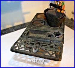 ANTIQUE LIBERTY SALESMAN SAMPLE CAST IRON MINIATURE/TOY STOVE WithACCESSORIES
