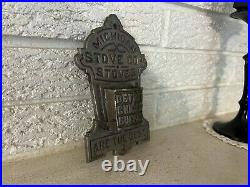 ANTIQUE MICHIGAN STOVE CO. CAST IRON NICKEL PLATED MATCH HOLDER Detroit chicago