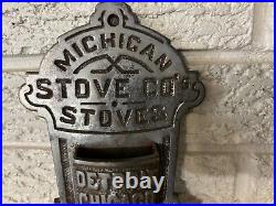 ANTIQUE MICHIGAN STOVE CO. CAST IRON NICKEL PLATED MATCH HOLDER Detroit chicago
