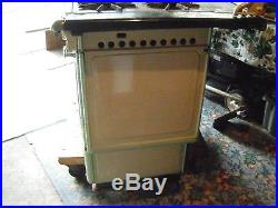 ANTIQUE PROSPERITY KITCHEN STOVE, CAST IRON, GAS WATER HEATER BUILD IN CREAM WithGRN