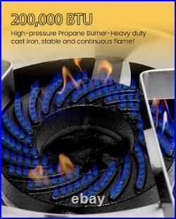 AOISON 200,000 BTU Propane Burner, Stainless Steel Outdoor Camping Stove