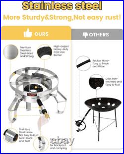 AOISON 200,000 BTU Propane Burner, Stainless Steel Outdoor Camping Stove