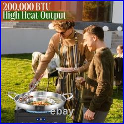 ARC 200,000BTU Propane Burner Camp Stove Removable Legs, Mexican Comal Pan