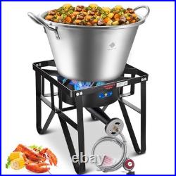 ARC 41qt Cast Iron Mexican Cazo Para Carnitas With 200,000 BTU Propane Stove