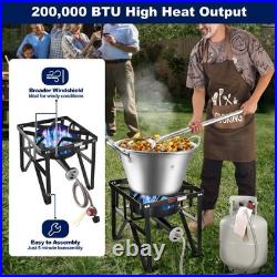 ARC 41qt Cast Iron Mexican Cazo Para Carnitas With 200,000 BTU Propane Stove