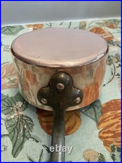 Allez Frères Paris Antique French Copper Casserole Pot Tin 16cm Beveled Bottom