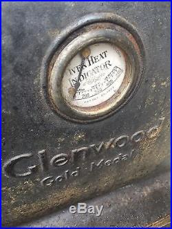 Amazing Antique Cast Iron Glenwood Gold Medal Stove Dual Gas Wood Coal Porcelain