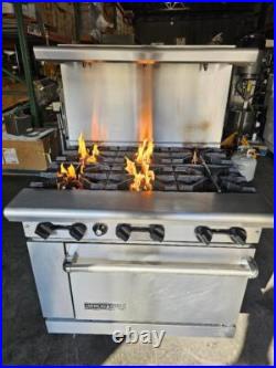 American Range AR-6 36 6 Burner Gas Range Oven Natural Gas Tested Live Pictures