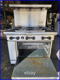 American Range AR-6 36 6 Burner Gas Range Oven Natural Gas Tested Live Pictures